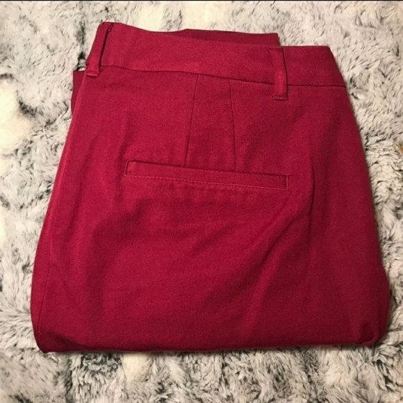 White House Black Market WHBM The Slim Red Maroon Pants Women's 12 Straight Leg - Picture 5 of 7